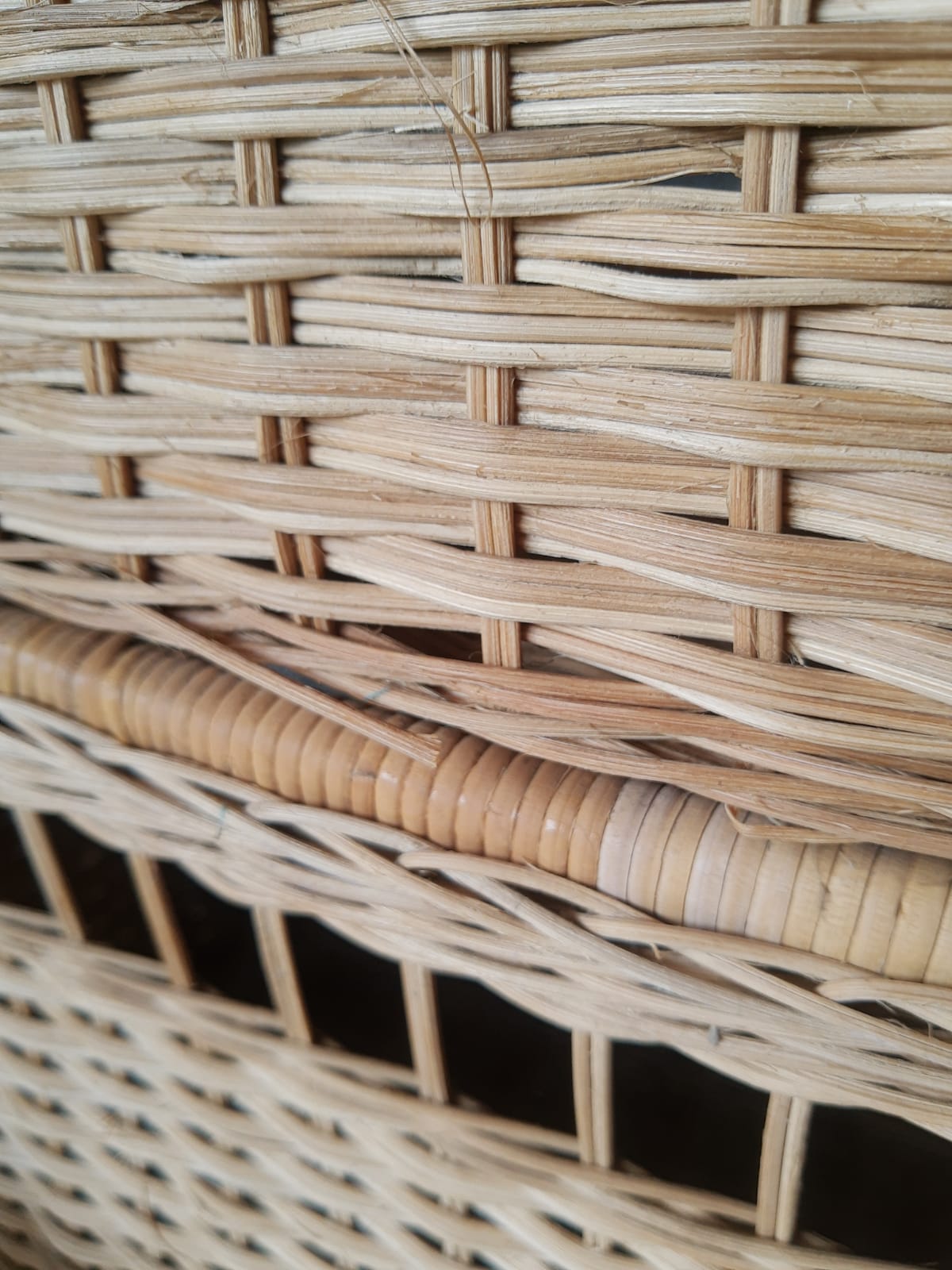 Wall shelf or to be placed in unique Japanese style rattan vintage pagoda