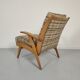 Paire de fauteuils vintage bois tissus 1960s