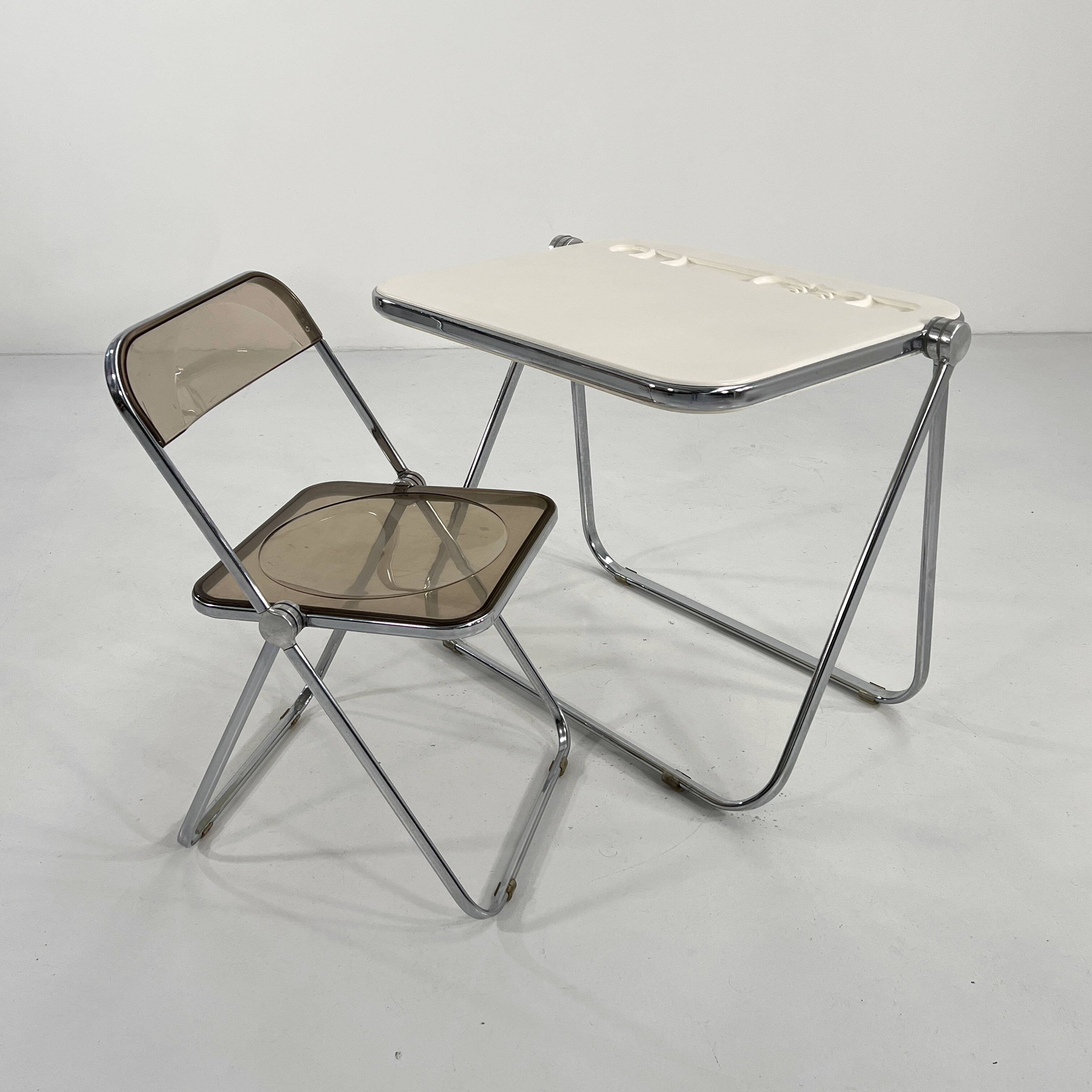 Platone white folding desk by Giancarlo Piretti for Anonima Castelli 1970