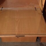 Secretary with vintage flap lamp casserole