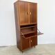 High mahogany cabinet with drop-down front — bar or secretary, custom-made, 1960s