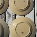 Set of 5 plates and 1 deep dish in Boch earthenware
