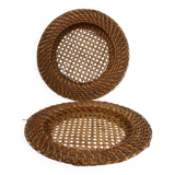 2 caned trays