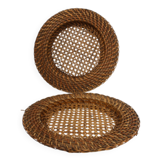 2 caned trays