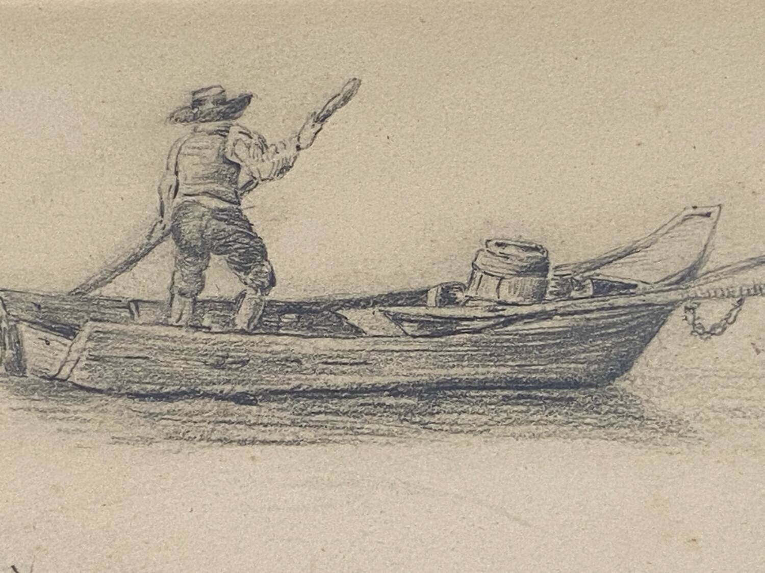 Dessin d’étude original à la mine de plomb signé daté 1844