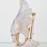 Murano Graniglia Glass Double-Leaf Brass Wall Sconce, Italy, 1960s