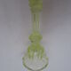 pair of old anise-green glass candlesticks