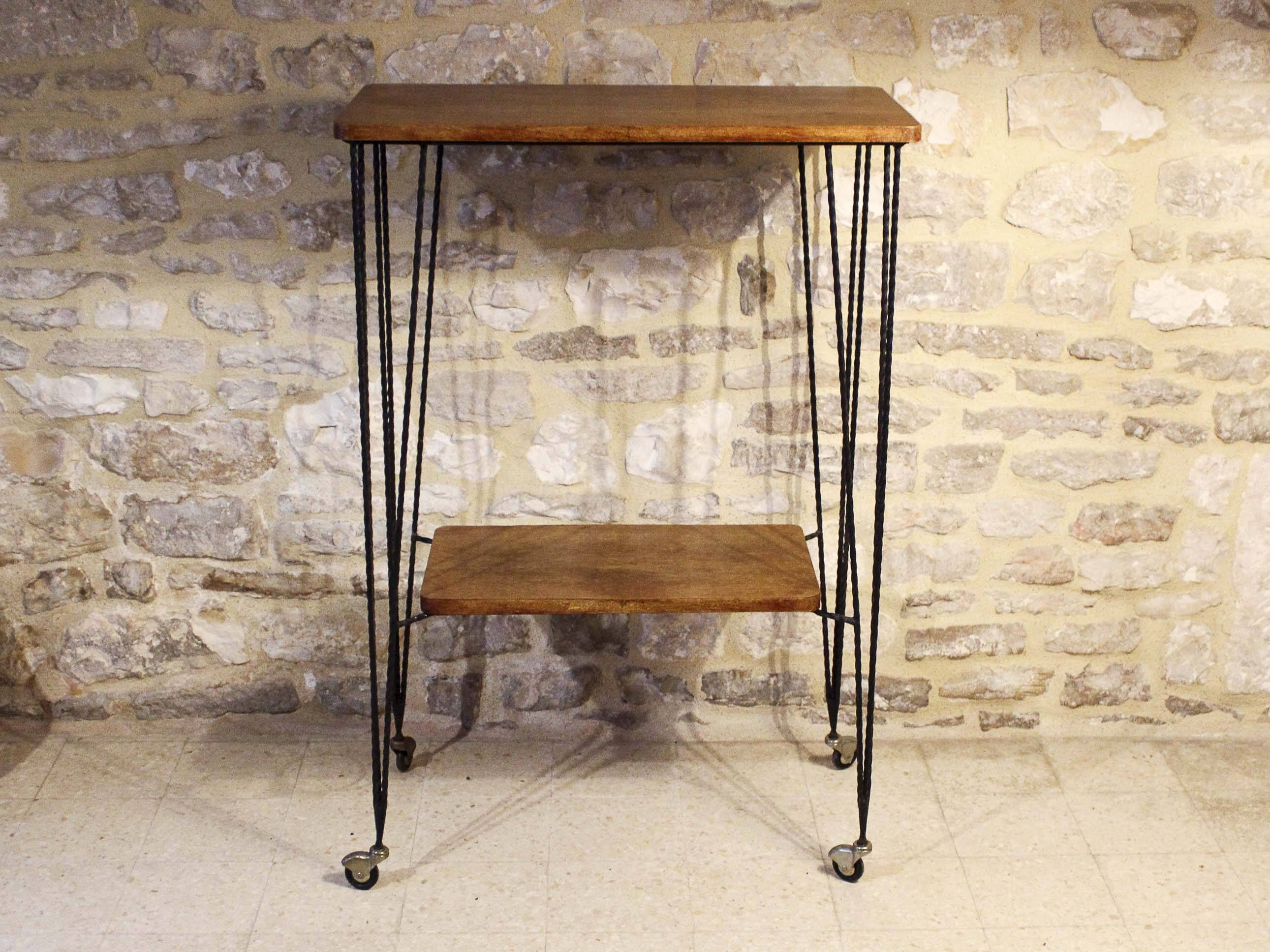 Wrought iron rolling trolley from the 60s