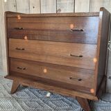 Vintage Scandinavian chest of drawers with compass feet