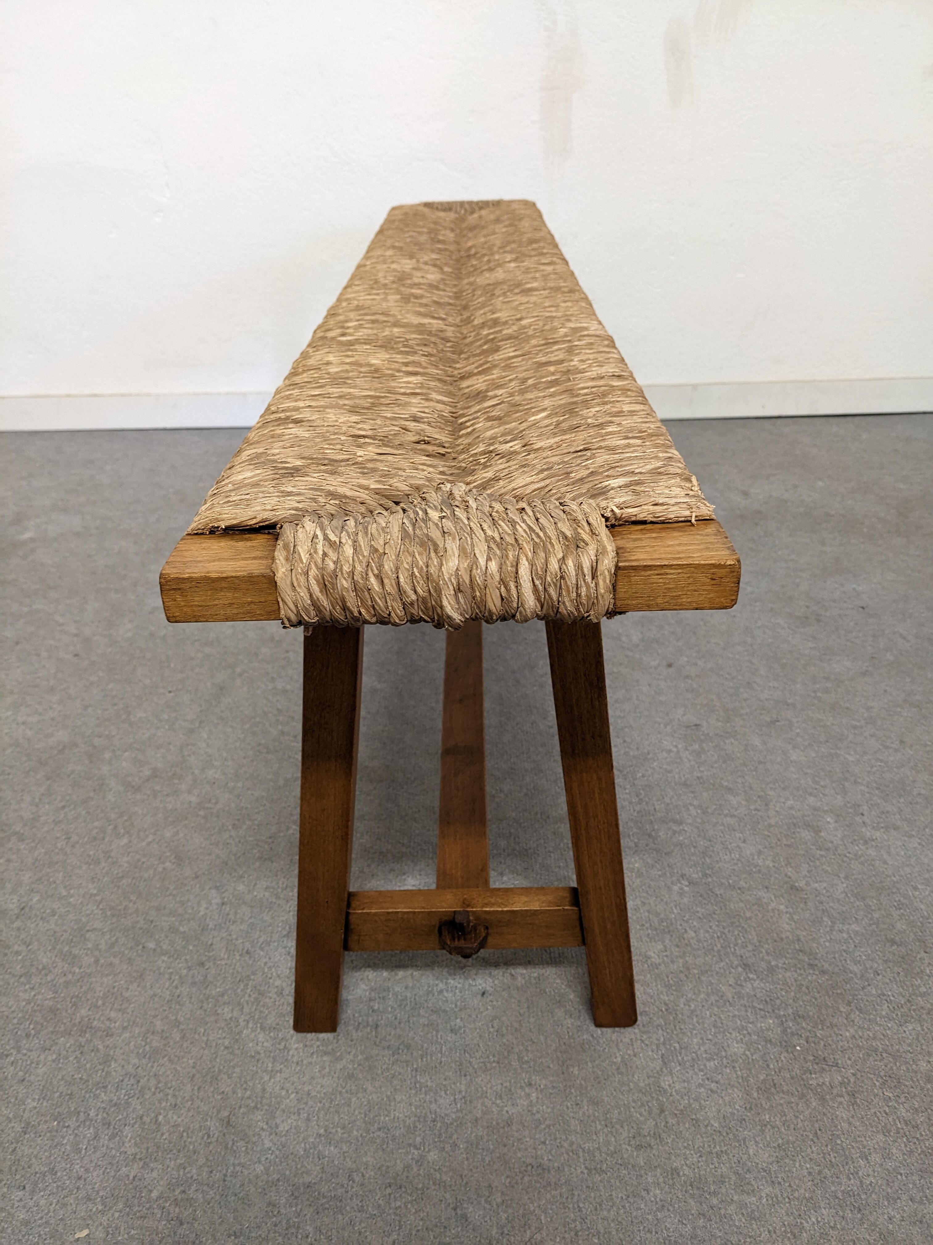 Wooden bench and marsh straw 50s/60s