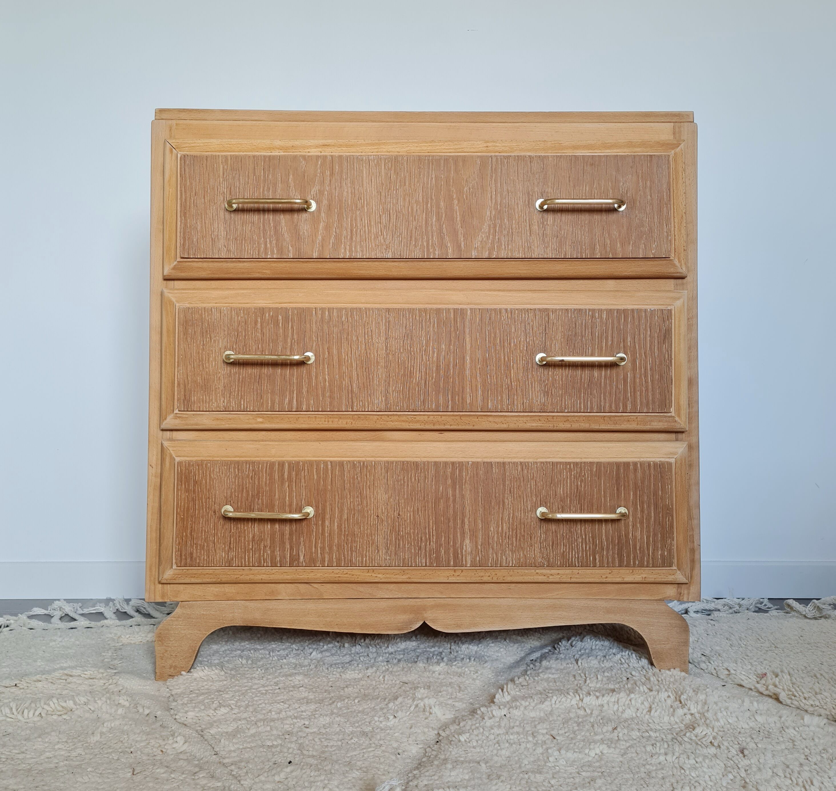 Commode scandinave bois brut années 50