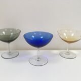 Suite of 5 Italian champagne glasses 1960