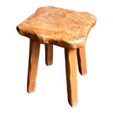Brutalist wooden stool