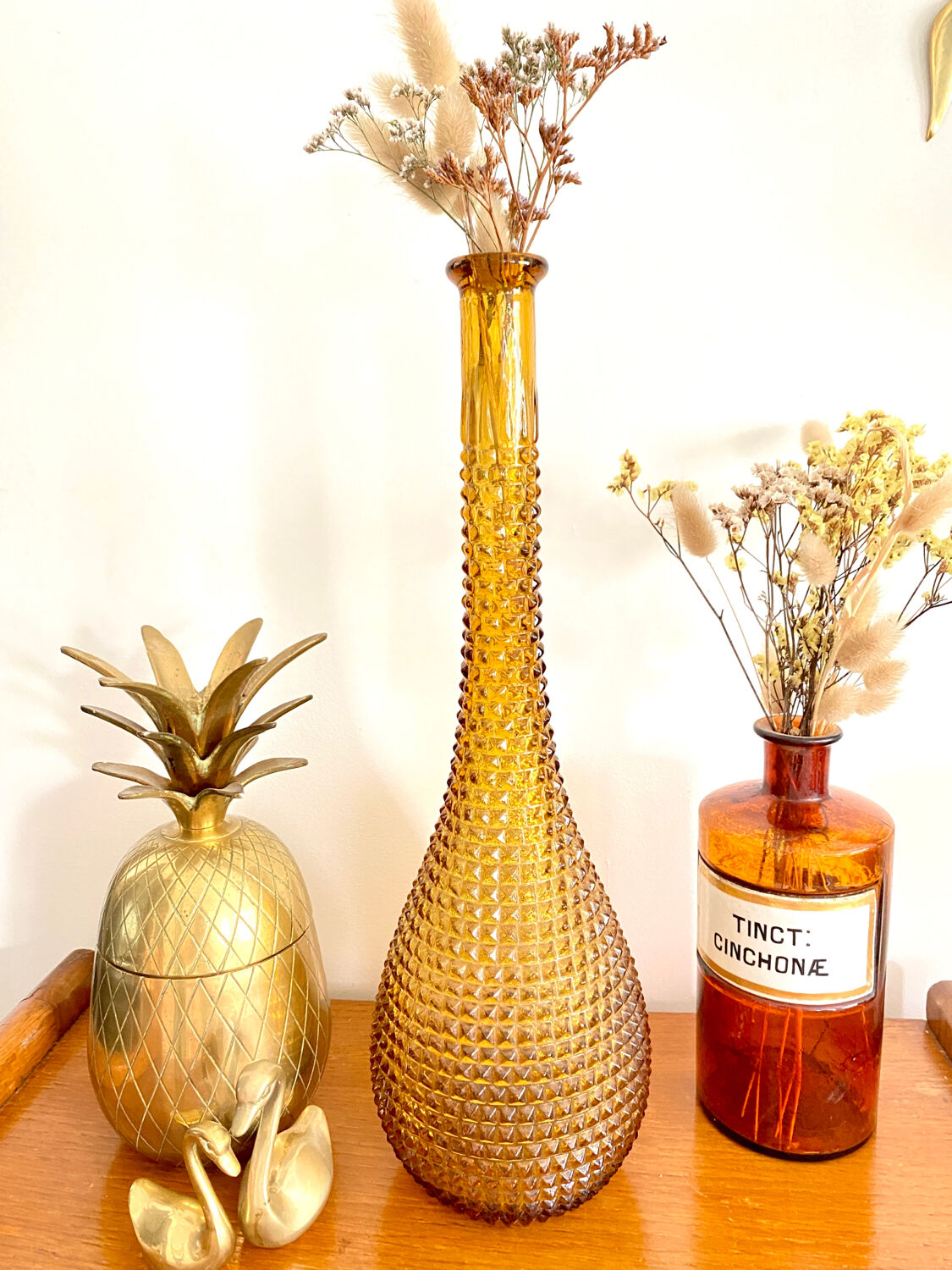 Vintage amber Empoli carafe