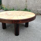 Roger Capron round coffee table with 4 legs "column"