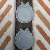 Pair of gray patinated plaster frames