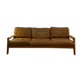 Danish sofa from the 70s in oak and buffalo leather