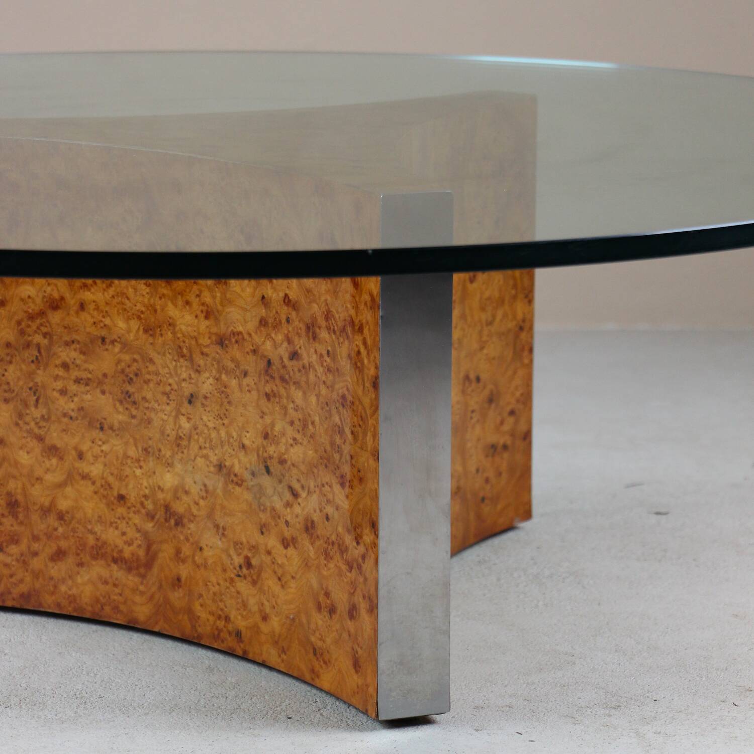 Coffee table in elm burl