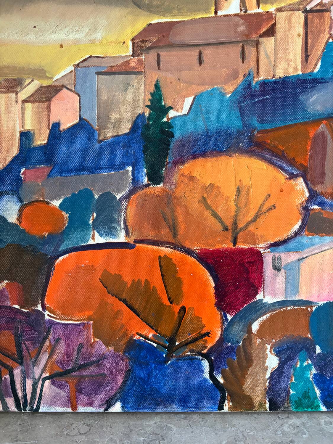 Village Pierrevert, Provence, signé Étienne Bucher