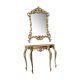 Gilded bronze console Louis XV style and its Mirror Mid-twentieth Marble