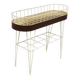 Scandinavian metal and mahogany planter, Sweden, 1950