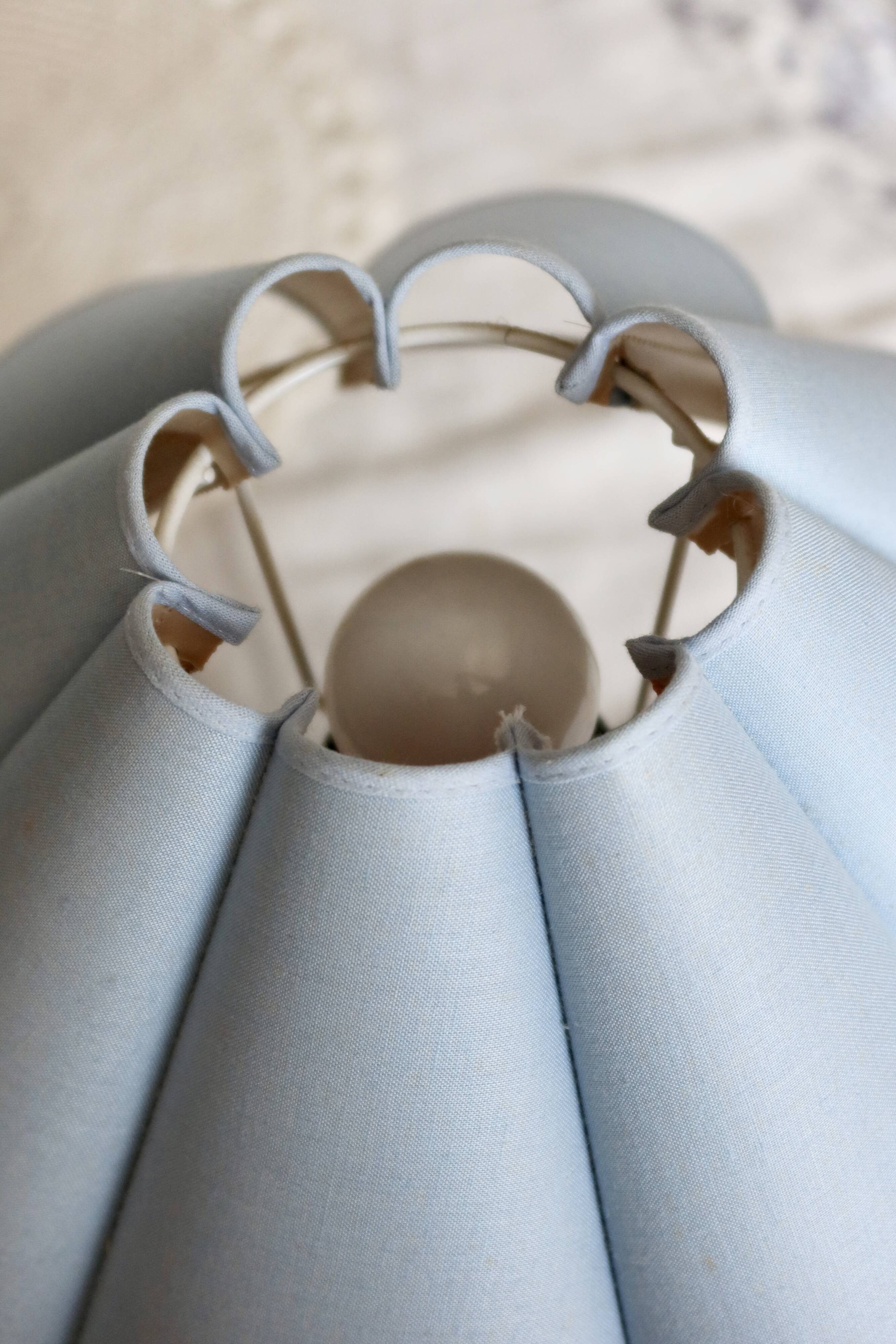 Vintage blue coastal style bedside lamp