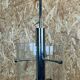 60s 70s Chandelier Huge Chandelier Pendant Lamp Limburg Glass & Chrome Design