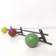Coat rack coat hooks green red yellow wooden balls 50s