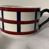 Pair of porcelain cups and cups Béarn HBCM Montereau