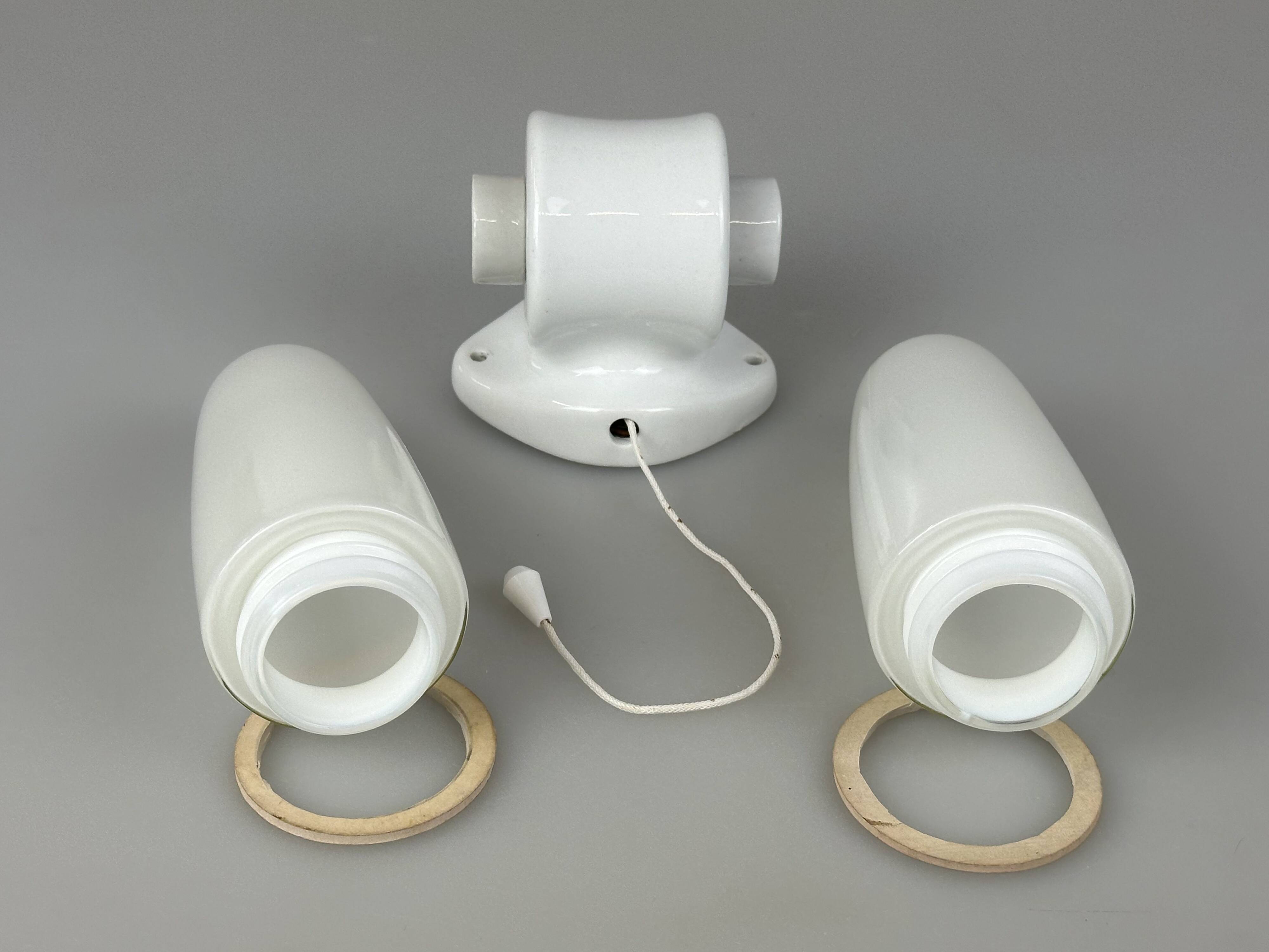 1950s and 1960s Ceramic Wall Lamp and Ceiling Light by Wilhelm Wagenfeld