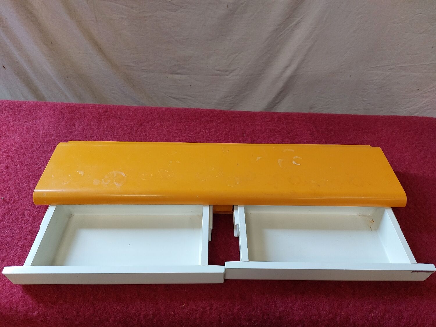 Vintage wall shelf with drawers