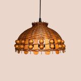 70s woven wicker pendant light