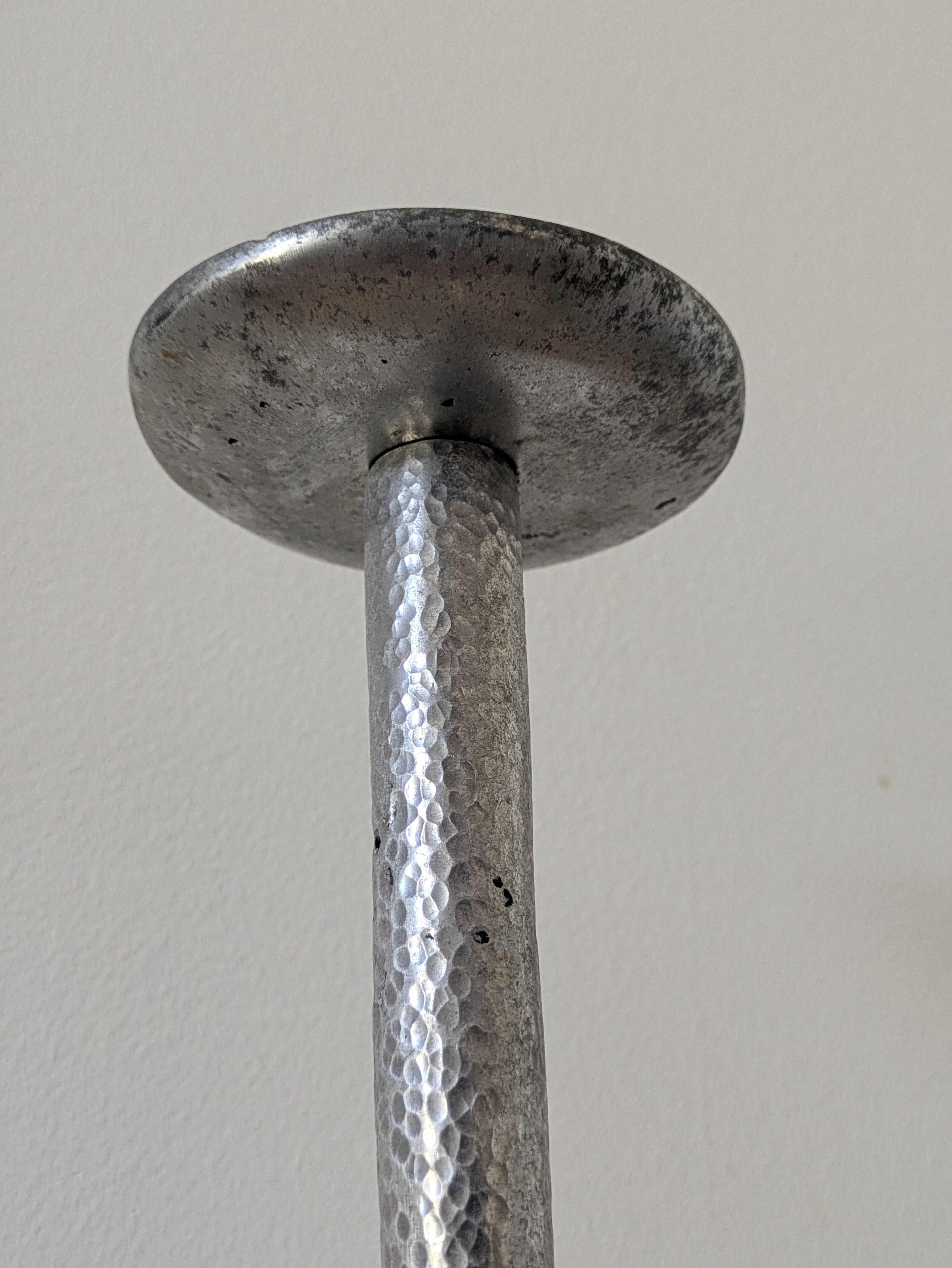 Brutalist hammered candlesticks