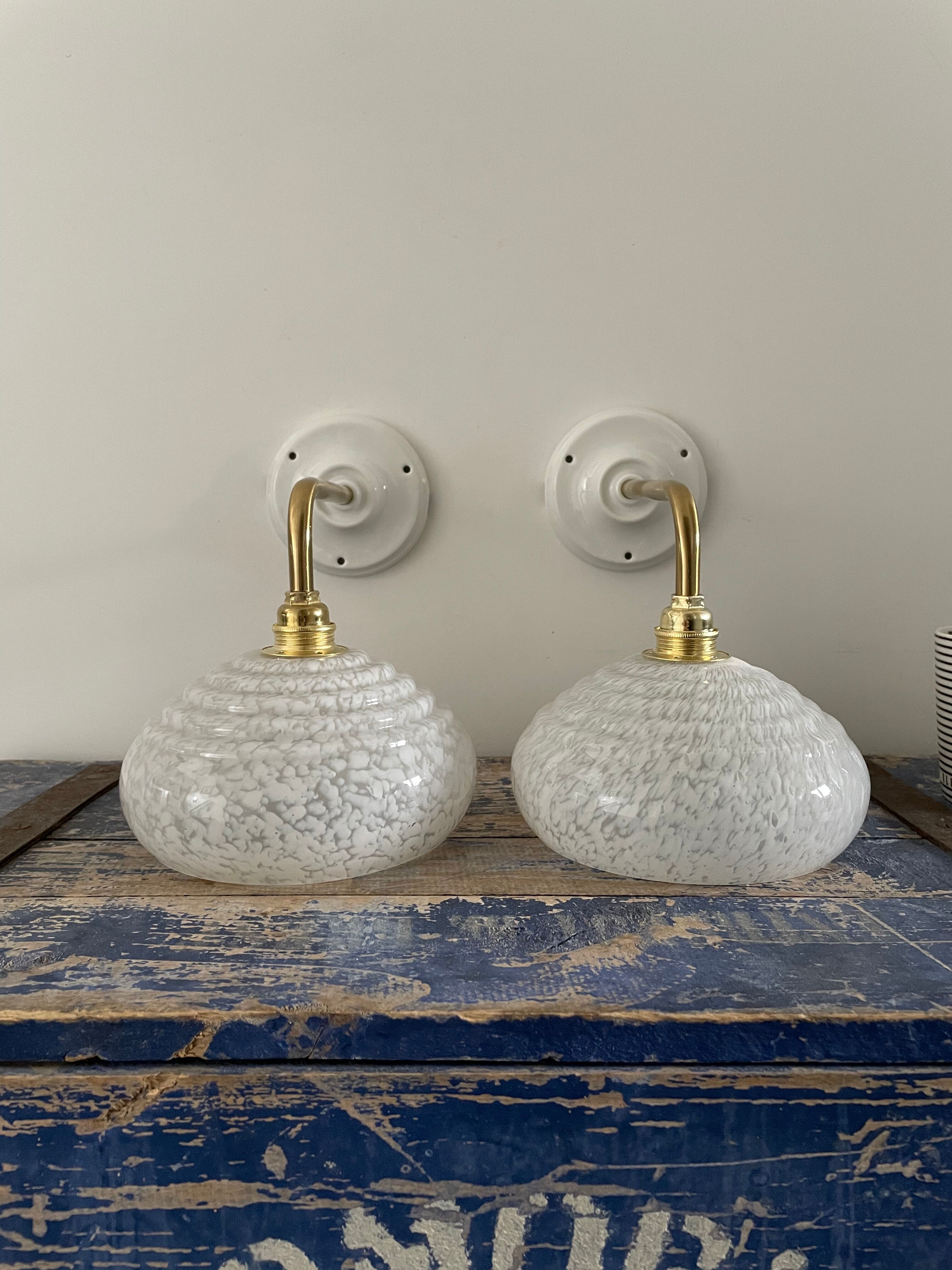 Pair of white vintage sconces