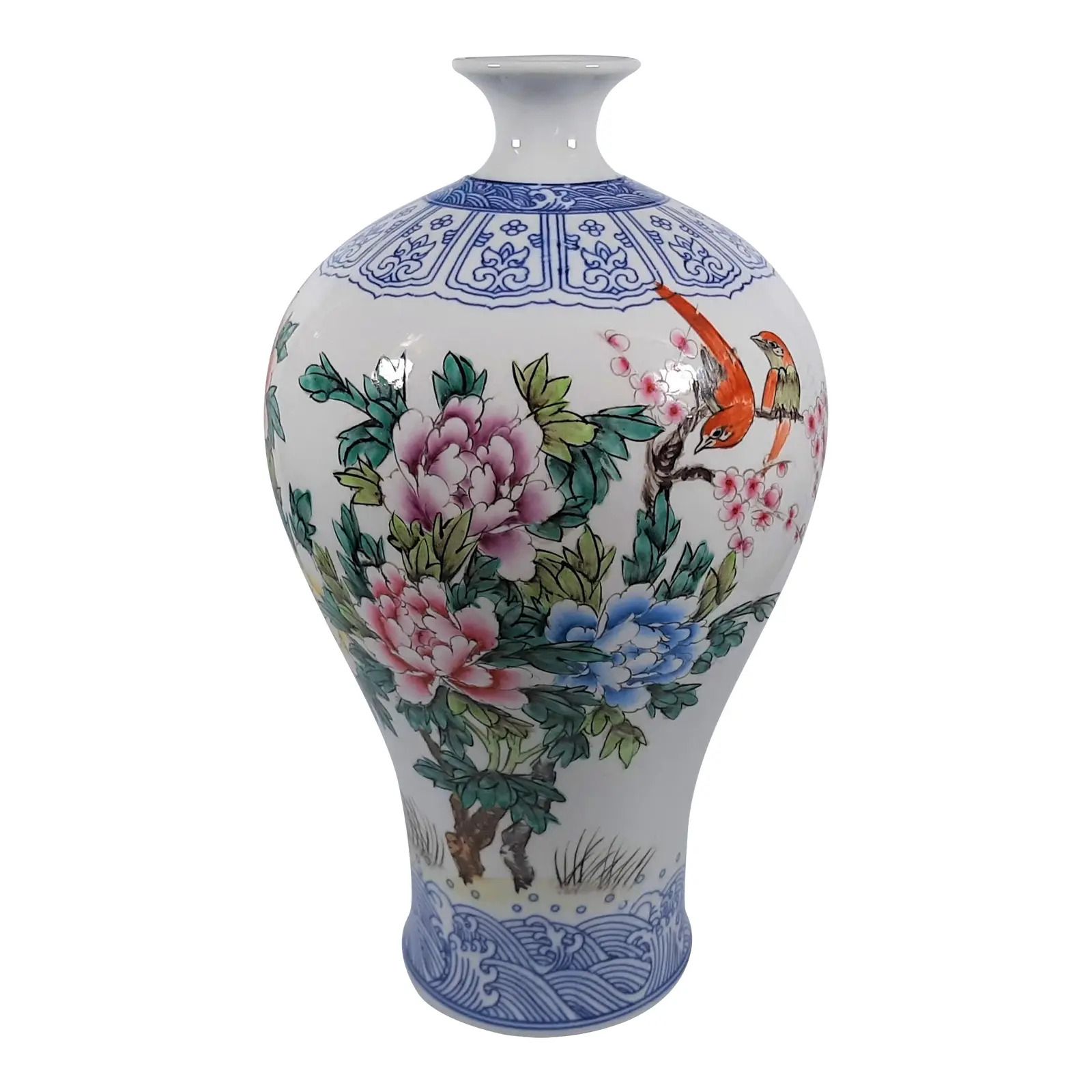 Antique Chinese Qing Qianlong Meiping Porcelain Vase