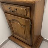 1-door, 1-drawer solid oak cabinet