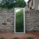 Large antique Art Deco bevelled mirror from 1929 – Greige tabletop mirror