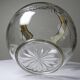 Pot/bowl with a bubble design, antique engraved crystal from Bohemia and silver-plated metal, 1920-1940.