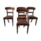 A series of 4 mahogany chairs with 19th th eme leather patties in good condition