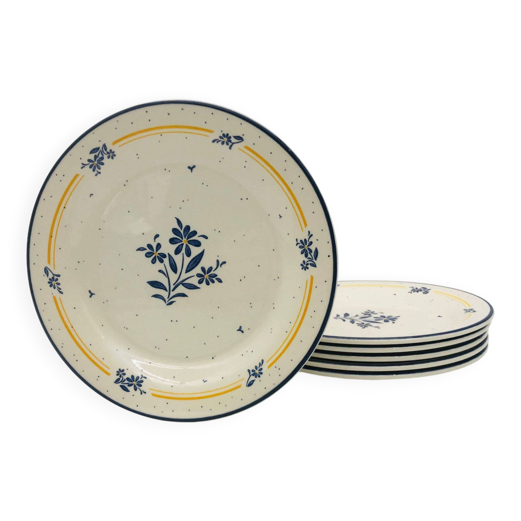 6 dessert plates, "Staffordshire" (England).