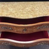 Curved marquetry commode – marble top