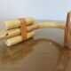 Wooden wall coat door hook with leather straps 60s 70s