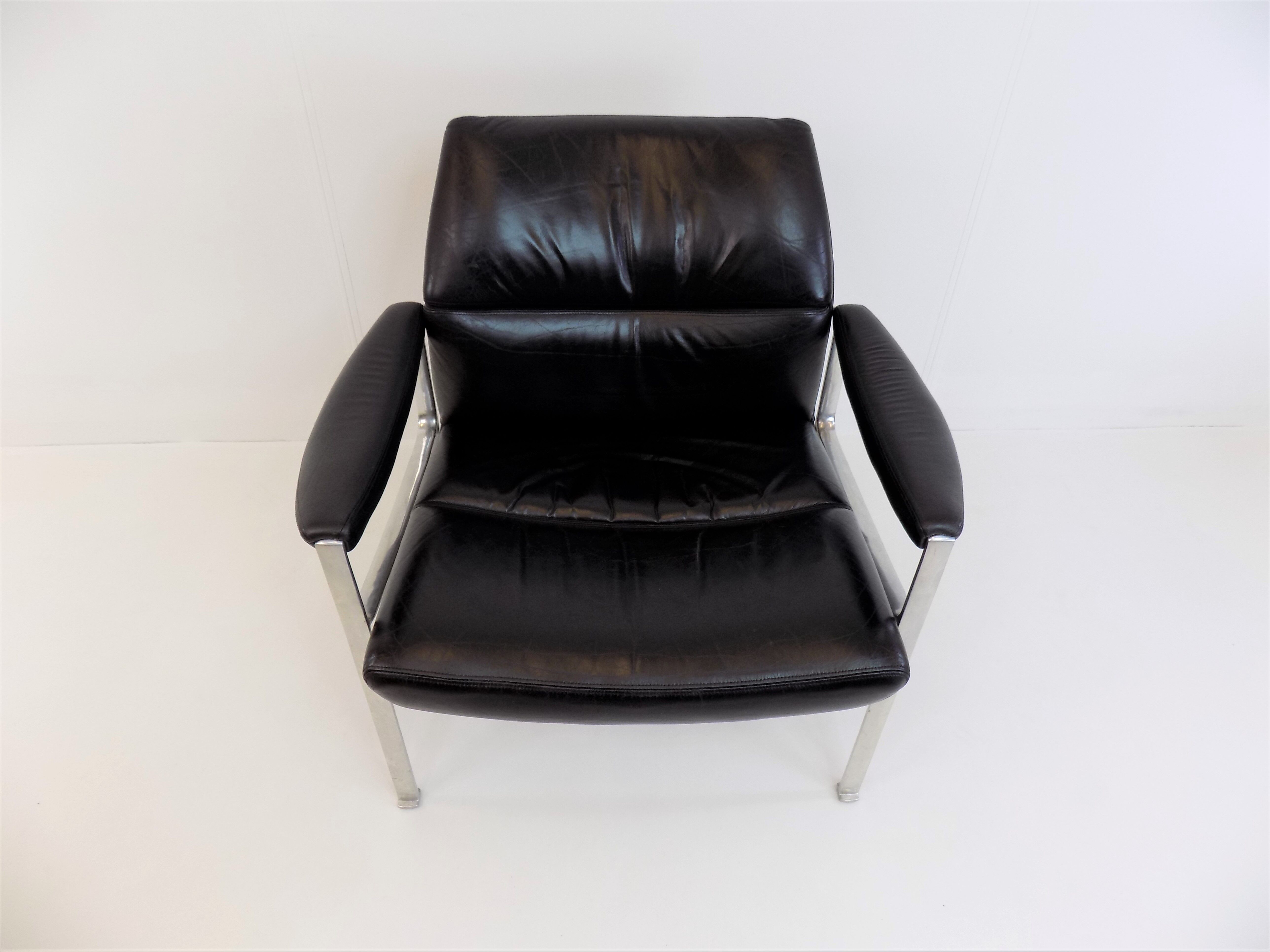 Lot de 2 fauteuils en cuir Röder Söhne by Miller Borgsen