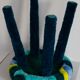 Mid-century wool stool with manual tufting, Europe, 1960s