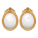 Pair of 19th century French oval gold leaf mirrors