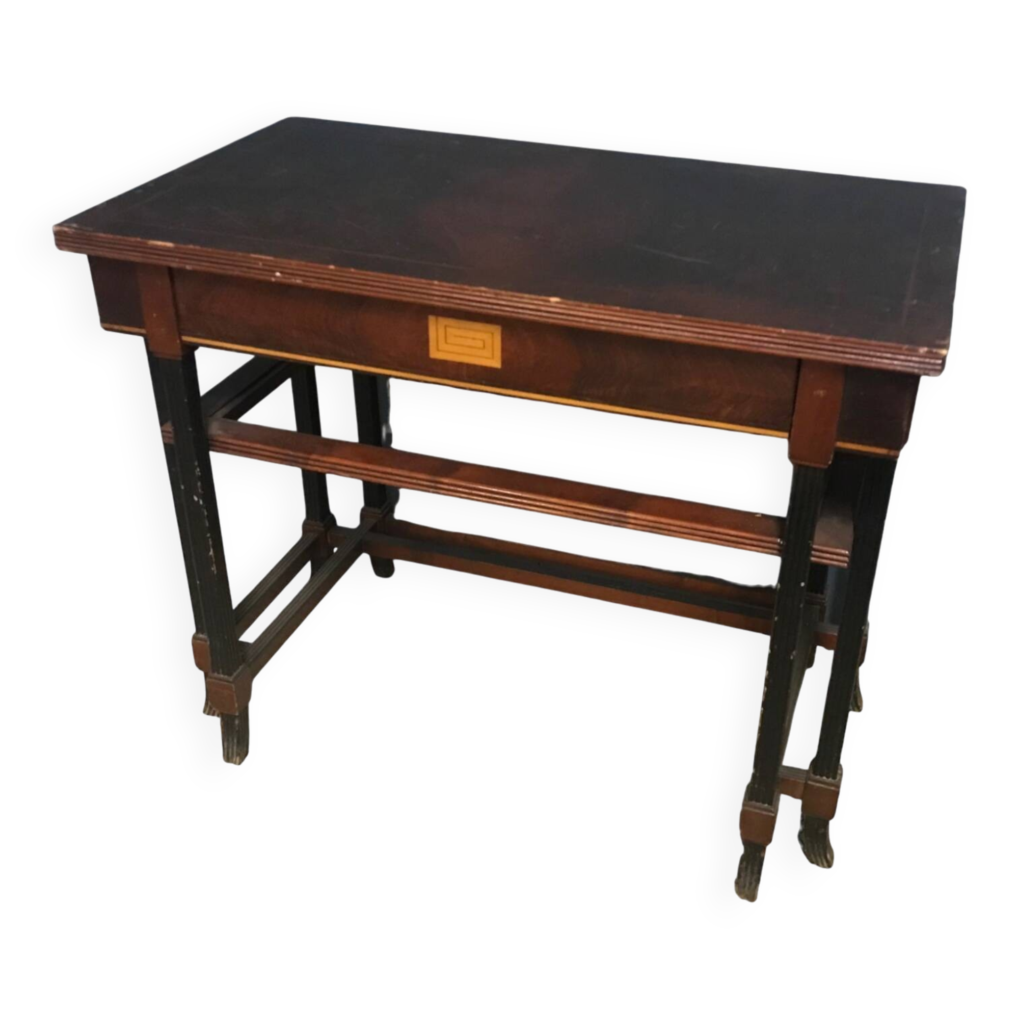 Console art déco en acajou marqueterie de citronnier