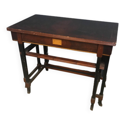 Console art déco en acajou marqueterie de citronnier