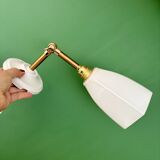 Vintage tulip wall light in white opaline