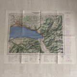 Map Thonon les bains - Lausanne - Montreux - Lac Leman - 1965