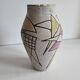 Glazed ceramic vase "fat lava" with abstract decoration Signed Marius Bessone